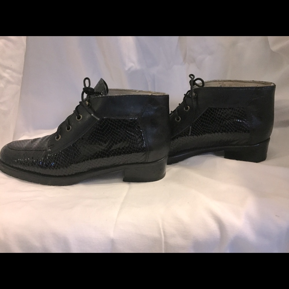 Black leather shoes